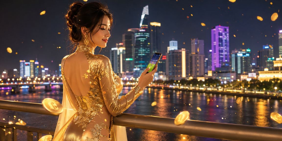 Phụ nữ áo dài Hồ Chí Minh phân tích kèo thể thao trên điện thoại ban ngày