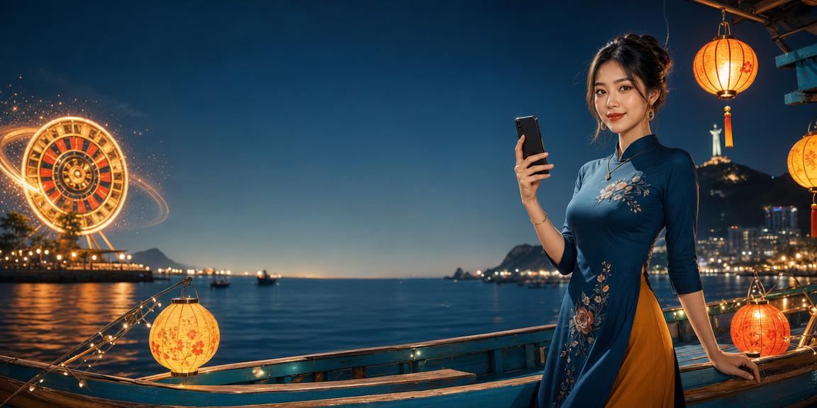 Bàn Roulette bên đèn lồng Hội An – không khí casino trực tuyến buổi tối